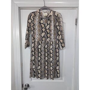 Maeve by Anthropologie Juno Dress women's size XS snakeskin print fit‎ & flare